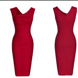 Red body con style dress